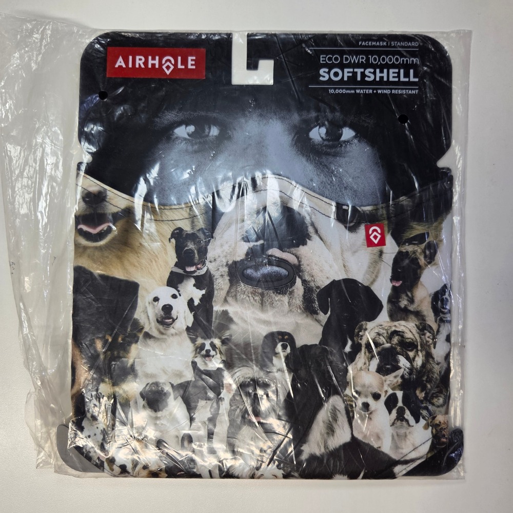 Airhole Softshell Facemask Standard 2 Layer Dogs Print S/M AHS12L-DOGS-SM